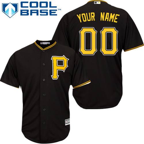 Women's Pittsburgh Pirates Black Customized Authentic Stitched Jersey Women's Pittsburgh Pirates Black Customized Authentic Stitched Jersey