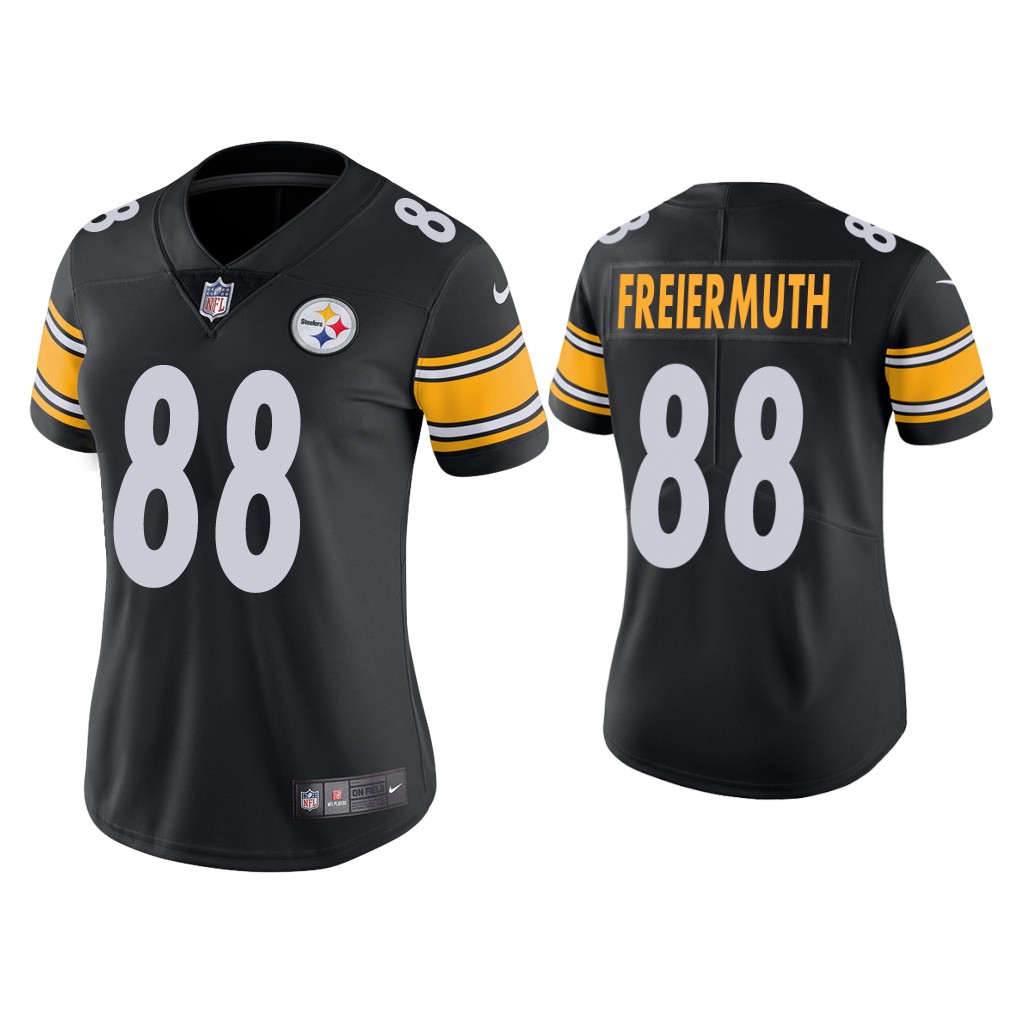 Women's Pittsburgh Steelers #88 Pat Freiermuth Vapor Limited Black Jersey Women's Pittsburgh Steelers #88 Pat Freiermuth Vapor Limited Black Jersey