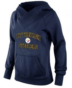 Women's Pittsburgh Steelers Heart & Soul Pullover Hoodie Navy Blue Women's Pittsburgh Steelers Heart & Soul Pullover Hoodie Navy Blue