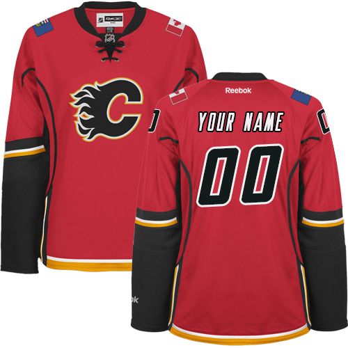Women's Reebok Calgary Flames Customized Authentic Red Home NHL Jersey Women's Reebok Calgary Flames Customized Authentic Red Home NHL Jersey