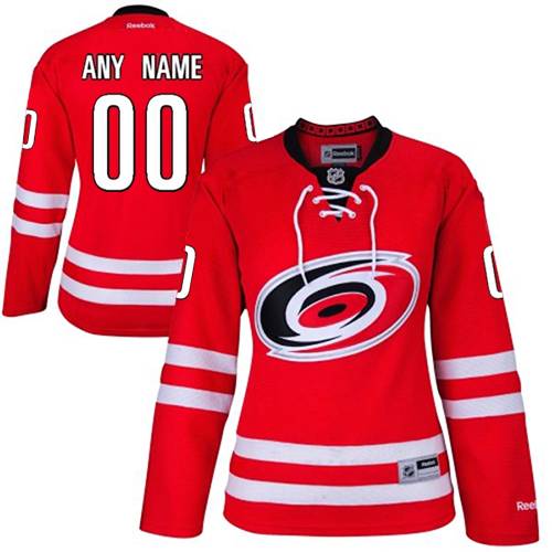 Women's Reebok Carolina Hurricanes Customized Authentic Red Home NHL Jersey