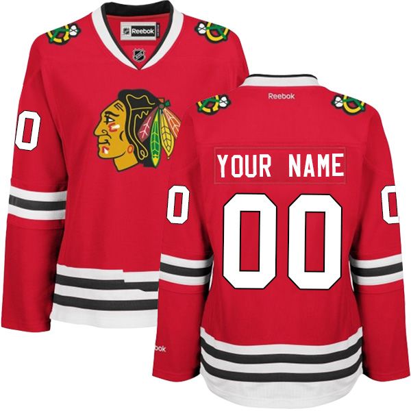 Women's Reebok Chicago Blackhawks Customized Authentic Red Home NHL Jersey Women's Reebok Chicago Blackhawks Customized Authentic Red Home NHL Jersey