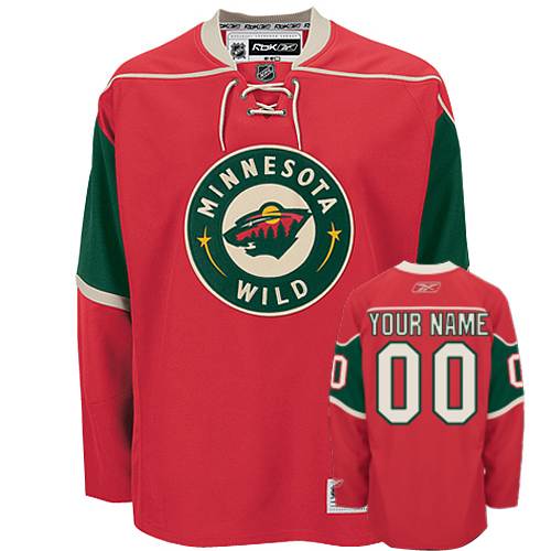 Women's Reebok Minnesota Wild Customized Authentic Red Home NHL Jersey Women's Reebok Minnesota Wild Customized Authentic Red Home NHL Jersey