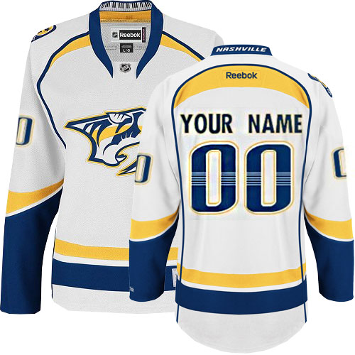 Women's Reebok Nashville Predators Customized Authentic White Away NHL Jersey Women's Reebok Nashville Predators Customized Authentic White Away NHL Jersey