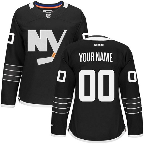 Women's Reebok New York Islanders Customized Authentic Black Third NHL Jersey Women's Reebok New York Islanders Customized Authentic Black Third NHL Jersey