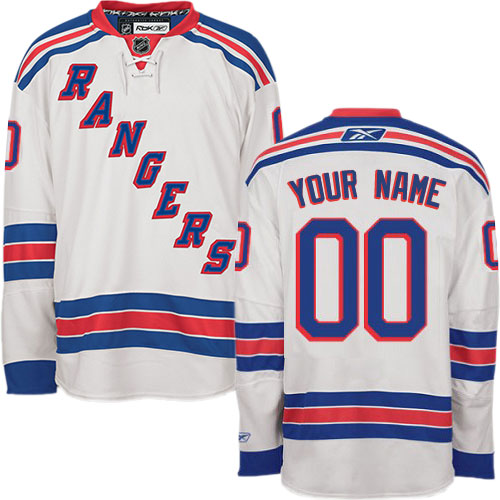 Women's Reebok New York Rangers Customized Authentic White Away NHL Jersey