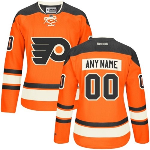 Women's Reebok Philadelphia Flyers Customized Authentic Orange New Third NHL Jersey Women's Reebok Philadelphia Flyers Customized Authentic Orange New Third NHL Jersey