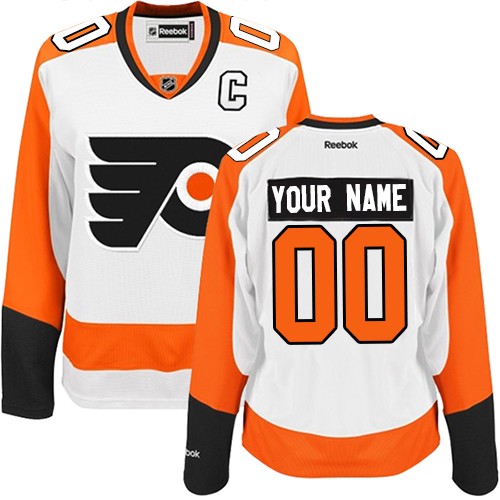 Women's Reebok Philadelphia Flyers Customized Authentic White Away NHL Jersey Women's Reebok Philadelphia Flyers Customized Authentic White Away NHL Jersey