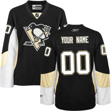 Women's Reebok Pittsburgh Penguins Customized Authentic Black Home NHL Jersey Women's Reebok Pittsburgh Penguins Customized Authentic Black Home NHL Jersey