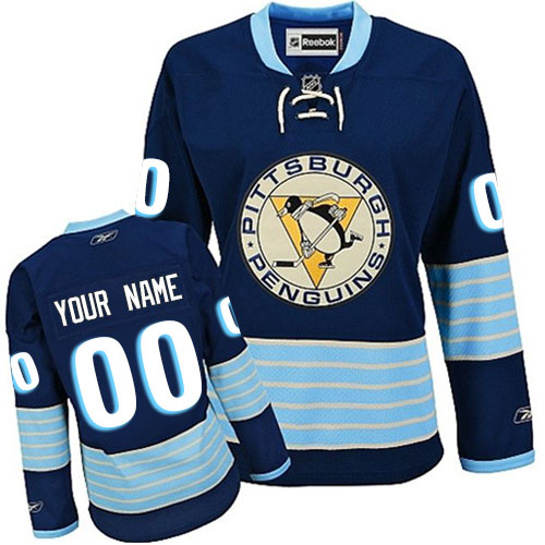 Women's Reebok Pittsburgh Penguins Customized Authentic Navy Blue Third Vintage NHL Jersey Women's Reebok Pittsburgh Penguins Customized Authentic Navy Blue Third Vintage NHL Jersey
