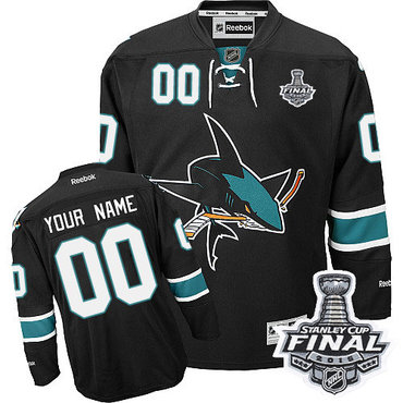 Women's Reebok San Jose Sharks Customized Authentic Black Third 2016 Stanley Cup Final Bound NHL Jersey Women's Reebok San Jose Sharks Customized Authentic Black Third 2016 Stanley Cup Final Bound NHL Jersey