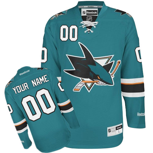 Women's Reebok San Jose Sharks Customized Authentic Teal Green Home NHL Jersey Women's Reebok San Jose Sharks Customized Authentic Teal Green Home NHL Jersey