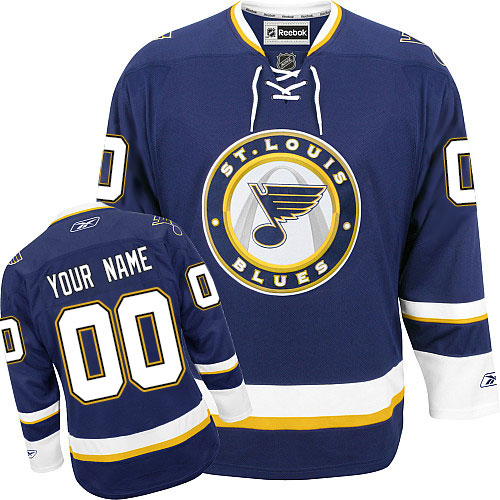 Women's Reebok St. Louis Blues Customized Authentic Navy Blue Third NHL Jersey