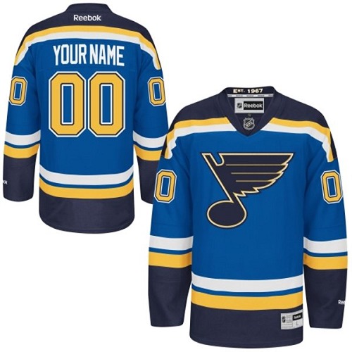 Women's Reebok St. Louis Blues Customized Authentic Royal Blue Home NHL Jersey
