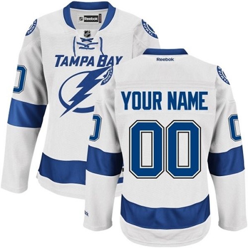 Women's Reebok Tampa Bay Lightning Customized Authentic White Away NHL Jersey Women's Reebok Tampa Bay Lightning Customized Authentic White Away NHL Jersey