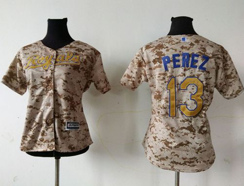 Women's Royals #13 Salvador Perez Camo Fashion Stitched MLB Jersey Women's Royals #13 Salvador Perez Camo Fashion Stitched MLB Jersey