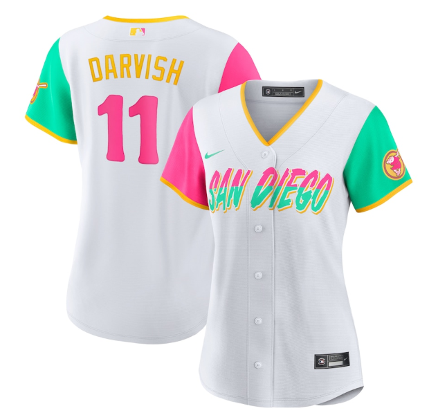Women's San Diego Padres #11 Yu Darvish 2022 White City Connect Cool Base Stitched Baseball Jersey(Run Small) Women's San Diego Padres #11 Yu Darvish 2022 White City Connect Cool Base Stitched Baseball Jersey(Run Small)