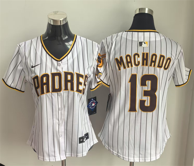 Women's San Diego Padres #13 Manny Machado White Home Limited Stitched Baseball Jersey(Run Small) Women's San Diego Padres #13 Manny Machado White Home Limited Stitched Baseball Jersey(Run Small)