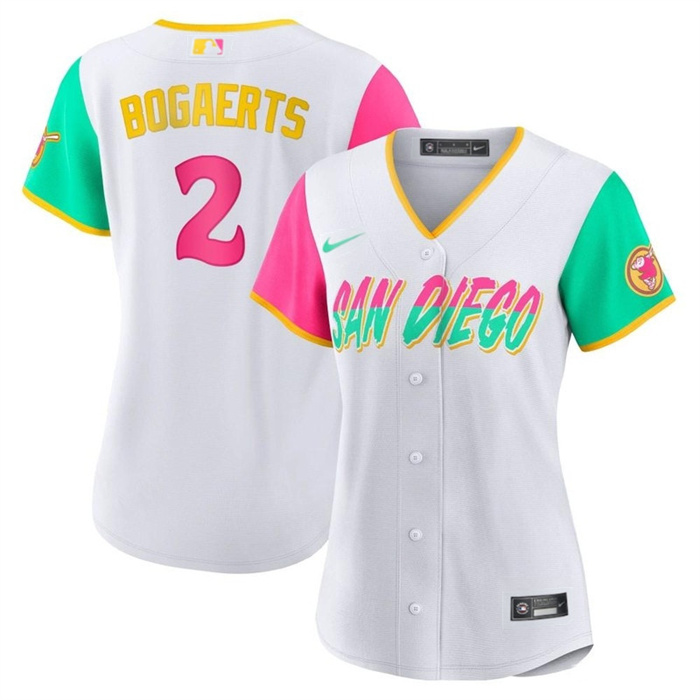Women's San Diego Padres #2 Xander Bogaerts 2022 White City Connect Stitched Baseball Jersey(Run Small) Women's San Diego Padres #2 Xander Bogaerts 2022 White City Connect Stitched Baseball Jersey(Run Small)