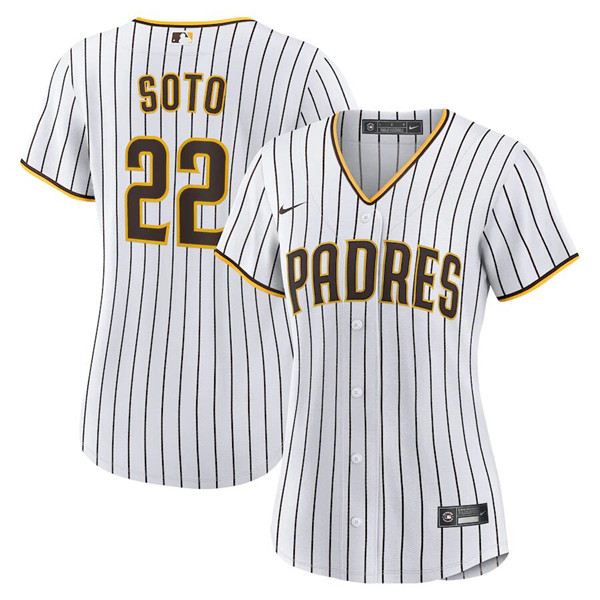 Women's San Diego Padres #22 Juan Soto White Cool Base Stitched Baseball Jersey(Run Small) Women's San Diego Padres #22 Juan Soto White Cool Base Stitched Baseball Jersey(Run Small)