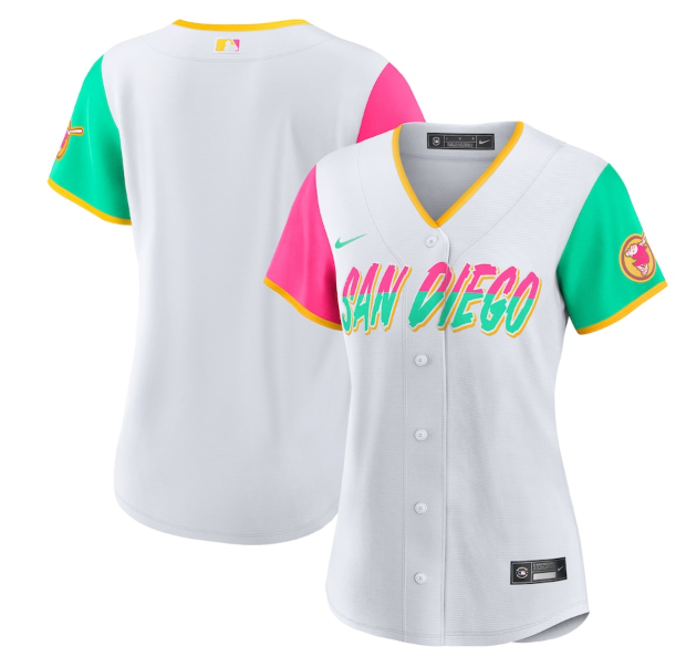 Women's San Diego Padres Blank 2022 White City Connect Cool Base Stitched Baseball Jersey(Run Small) Women's San Diego Padres Blank 2022 White City Connect Cool Base Stitched Baseball Jersey(Run Small)