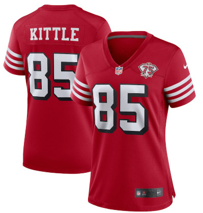 Women's San Francisco 49ers #10 George Kittle 75th Anniversary Jersey Women's San Francisco 49ers #10 George Kittle 75th Anniversary Jersey