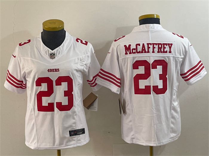 Women's San Francisco 49ers #23 Christian McCaffrey White 2023 F.U.S.E. Vapor Untouchable Limited Stitched Jersey(Run Small) Women's San Francisco 49ers #23 Christian McCaffrey White 2023 F.U.S.E. Vapor Untouchable Limited Stitched Jersey(Run Small)