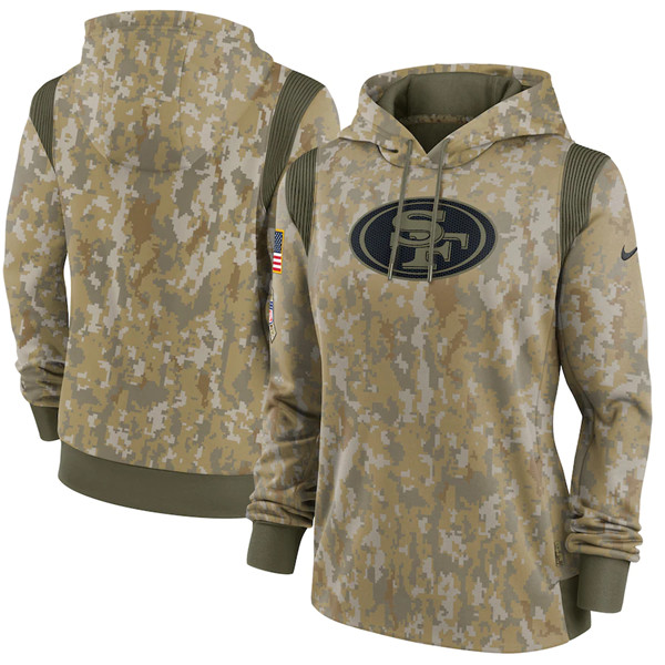 Women's San Francisco 49ers 2021 Camo Salute To Service Therma Performance Pullover Hoodie(Run Small) Women's San Francisco 49ers 2021 Camo Salute To Service Therma Performance Pullover Hoodie(Run Small)