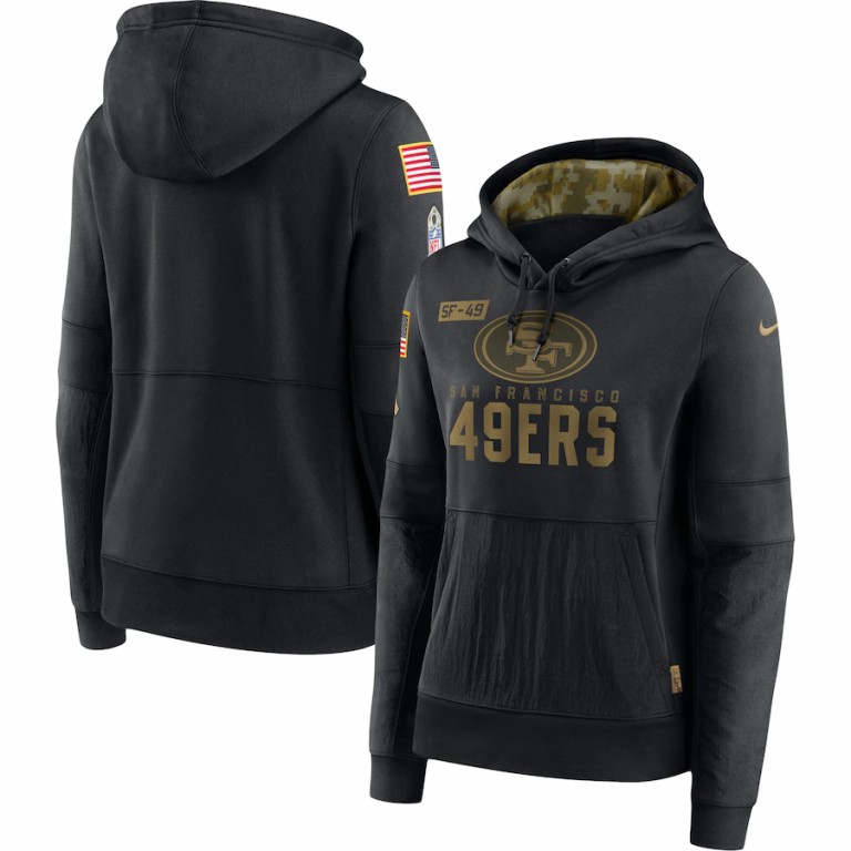 Women's San Francisco 49ers Nike 2020 Salute to Service Performance Pullover Hoodie Black Women's San Francisco 49ers Nike 2020 Salute to Service Performance Pullover Hoodie Black