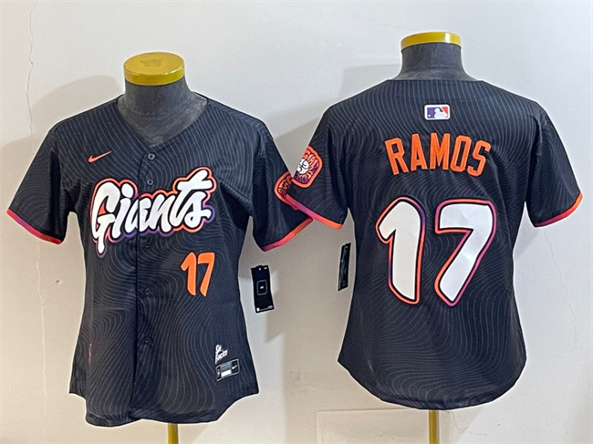 Women's San Francisco Giants #17 Heliot Ramos Anthracite 2025 City Connect Limited Stitched Baseball Jersey(Run Small)