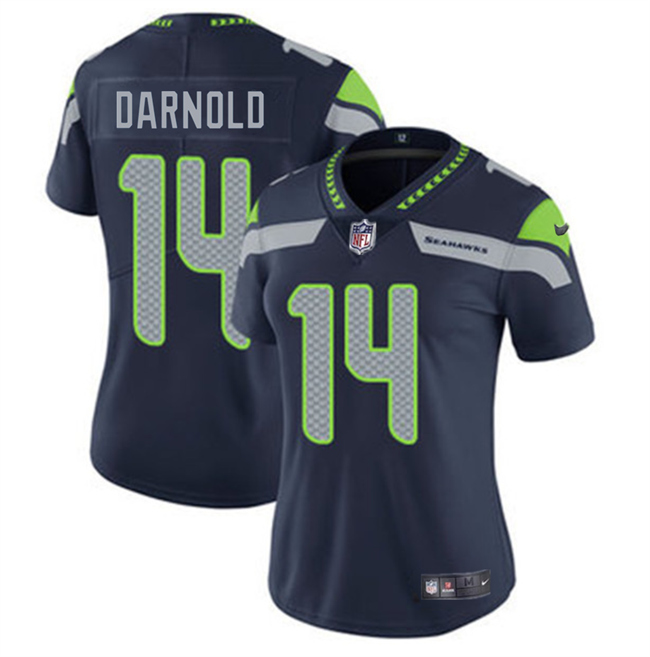 Women's Seattle Seahawks #14 Sam Darnold Navy Vapor Limited Stitched Football Jersey(Run Small) Women's Seattle Seahawks #14 Sam Darnold Navy Vapor Limited Stitched Football Jersey(Run Small)
