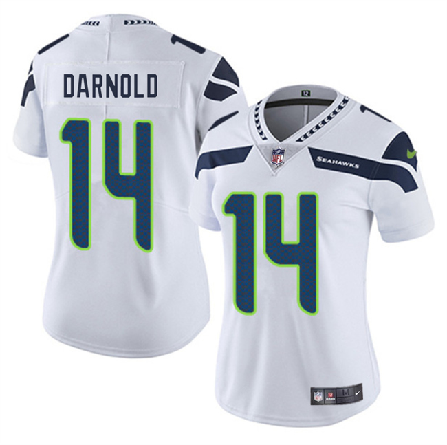 Women's Seattle Seahawks #14 Sam Darnold White Vapor Limited Stitched Football Jersey(Run Small) Women's Seattle Seahawks #14 Sam Darnold White Vapor Limited Stitched Football Jersey(Run Small)