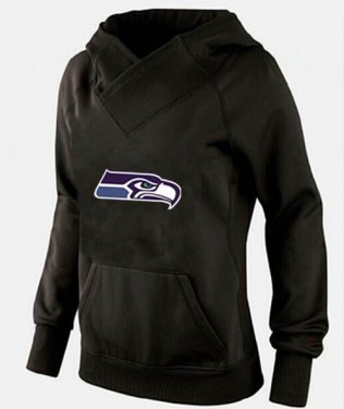 Women's Seattle Seahawks Logo Pullover Hoodie Black Women's Seattle Seahawks Logo Pullover Hoodie Black