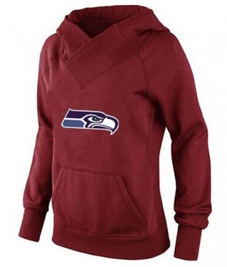 Women's Seattle Seahawks Logo Pullover Hoodie Red Women's Seattle Seahawks Logo Pullover Hoodie Red