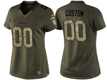 Women's Seattle Seahawks Olive Customized Camo Salute to Service Jersey Women's Seattle Seahawks Olive Customized Camo Salute to Service Jersey
