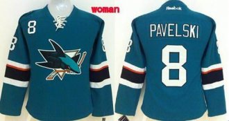 Women's Sharks #8 Joe Pavelski Teal Home Stitched NHL Jersey