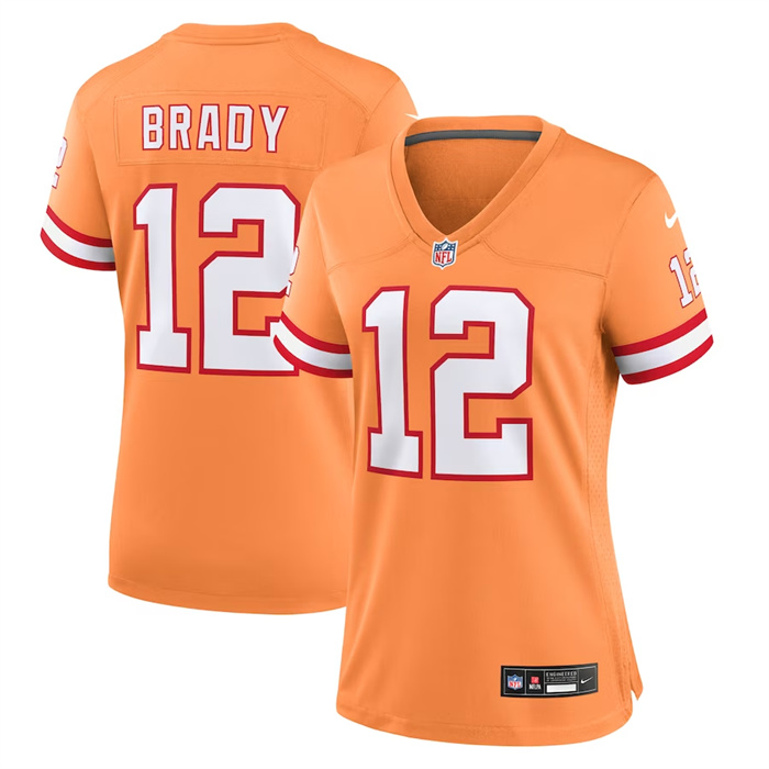 Women's Tampa Bay Buccanee #12 Tom Brady Orange Throwback Limited Stitched Jersey(Run Small) Women's Tampa Bay Buccanee #12 Tom Brady Orange Throwback Limited Stitched Jersey(Run Small)