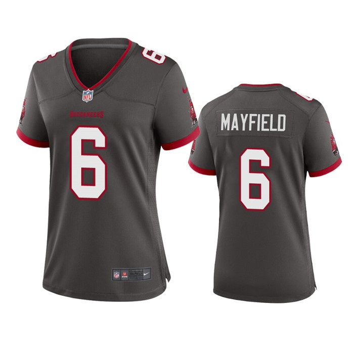 Women's Tampa Bay Buccanee #6 Baker Mayfield Grey Stitched Game Jersey(Run Small) Women's Tampa Bay Buccanee #6 Baker Mayfield Grey Stitched Game Jersey(Run Small)