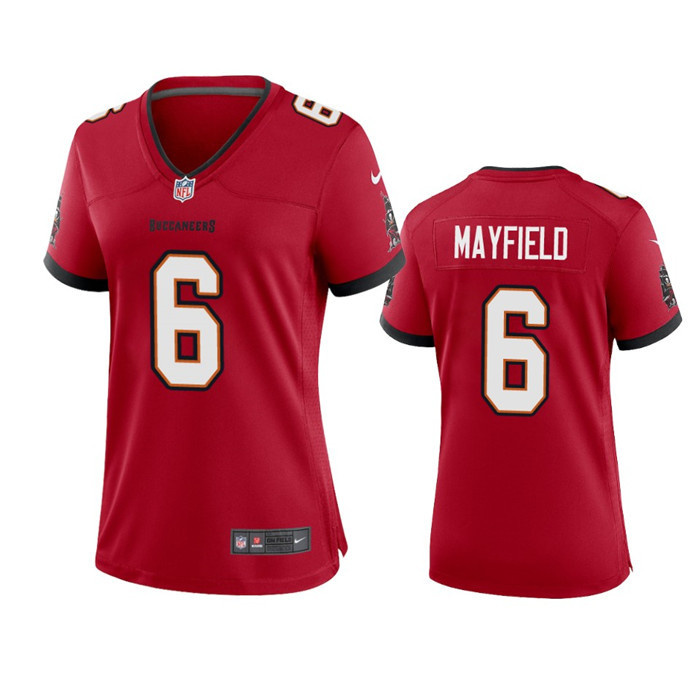 Women's Tampa Bay Buccanee #6 Baker Mayfield Red Stitched Game Jersey(Run Small) Women's Tampa Bay Buccanee #6 Baker Mayfield Red Stitched Game Jersey(Run Small)