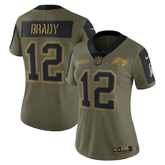 Women's Tampa Bay Buccaneers #12 Tom Brady Nike Olive 2021 Salute To Service Limited Player Jersey Women's Tampa Bay Buccaneers #12 Tom Brady Nike Olive 2021 Salute To Service Limited Player Jersey