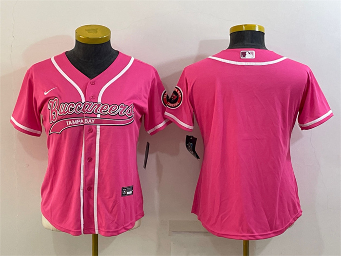 Women's Tampa Bay Buccaneers Blank Pink With Patch Cool Base Stitched Baseball Jersey(Run Small) Women's Tampa Bay Buccaneers Blank Pink With Patch Cool Base Stitched Baseball Jersey(Run Small)
