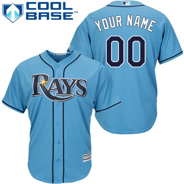 Women's Tampa Bay Rays Customized Light Blue Jersey Women's Tampa Bay Rays Customized Light Blue Jersey