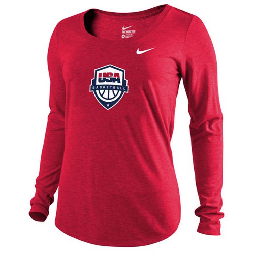 Women's Team USA Basketball Nike Scoop Tri-Blend Long Sleeves T-Shirt Red Women's Team USA Basketball Nike Scoop Tri-Blend Long Sleeves T-Shirt Red
