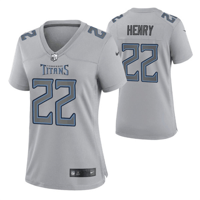 Women's Tennessee Titans #22 Derrick Henry Gray Atmosphere Fashion Stitched Football Jersey(Run Small) Women's Tennessee Titans #22 Derrick Henry Gray Atmosphere Fashion Stitched Football Jersey(Run Small)