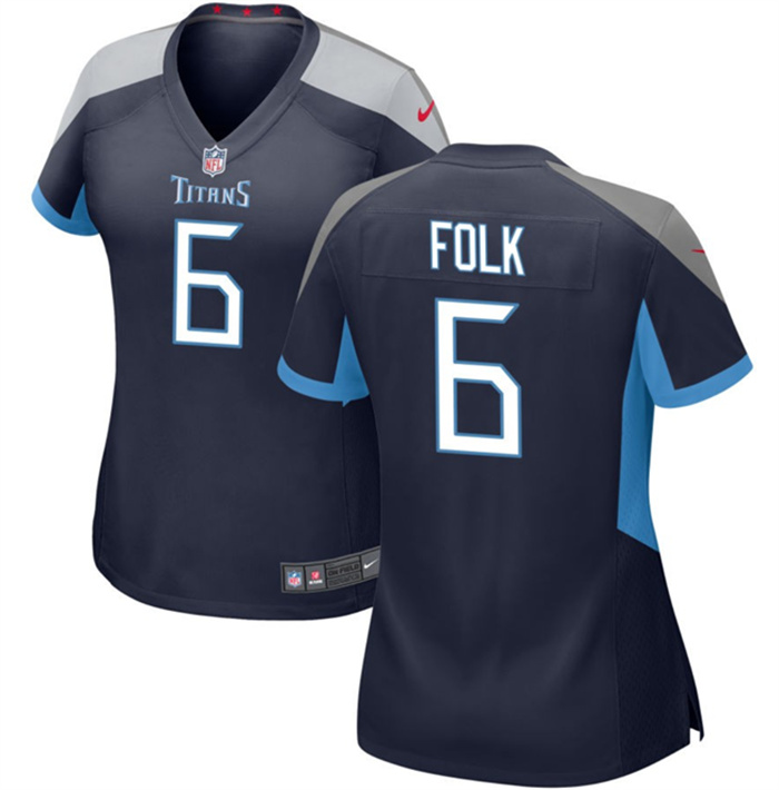 Women's Tennessee Titans #6 Nick Folk Navy Stitched Football Jersey(Run Small) Women's Tennessee Titans #6 Nick Folk Navy Stitched Football Jersey(Run Small)