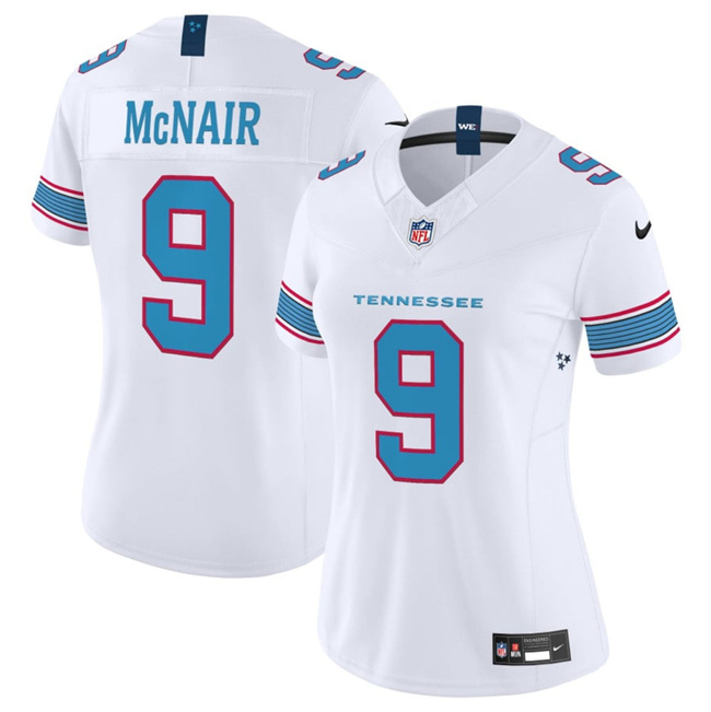 Women's Tennessee Titans #9 Steve McNair White 2026 F.U.S.E. Vapor Limited Stitched Football Jersey(Run Small) Women's Tennessee Titans #9 Steve McNair White 2026 F.U.S.E. Vapor Limited Stitched Football Jersey(Run Small)