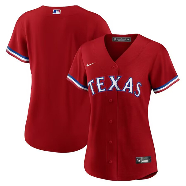 Women's Texas Rangers Blank Red Stitched Baseball Jersey(Run Small) Women's Texas Rangers Blank Red Stitched Baseball Jersey(Run Small)