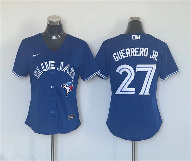 Women's Toronto Blue Jays #27 Vladimir Guerrero Jr. Blue Cool Base Stitched Baseball Jersey(Run Small) Women's Toronto Blue Jays #27 Vladimir Guerrero Jr. Blue Cool Base Stitched Baseball Jersey(Run Small)