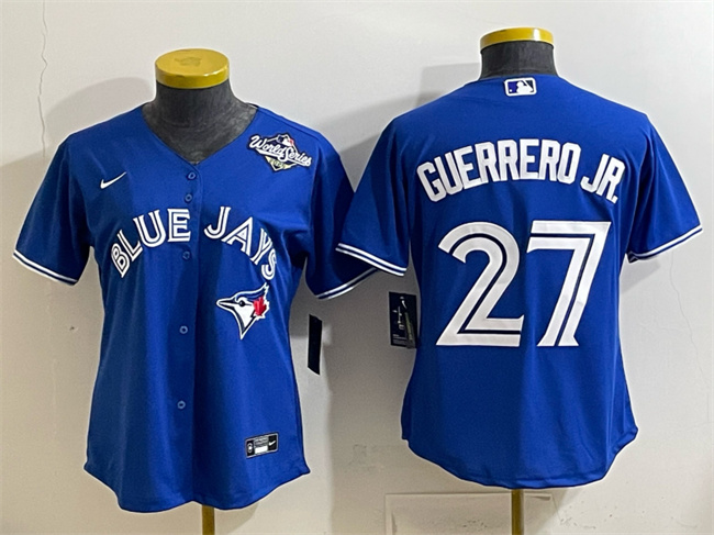 Women's Toronto Blue Jays #27 Vladimir Guerrero Jr. Royal 2025 World Series Cool Base Stitched Baseball Jersey(Run Small) Women's Toronto Blue Jays #27 Vladimir Guerrero Jr. Royal 2025 World Series Cool Base Stitched Baseball Jersey(Run Small)