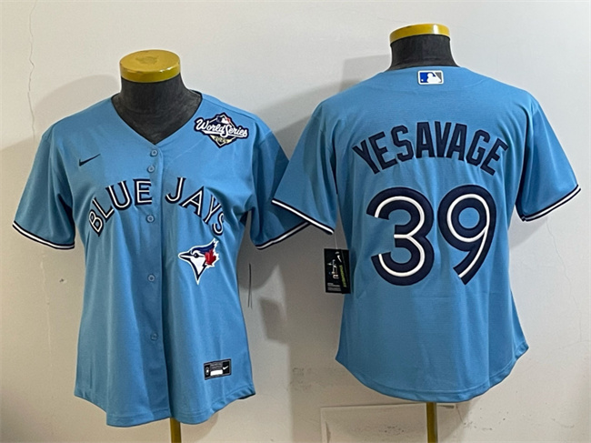 Women's Toronto Blue Jays #39 Trey Yesavage Blue 2025 World Series Cool Base Stitched Baseball Jersey(Run Small) Women's Toronto Blue Jays #39 Trey Yesavage Blue 2025 World Series Cool Base Stitched Baseball Jersey(Run Small)